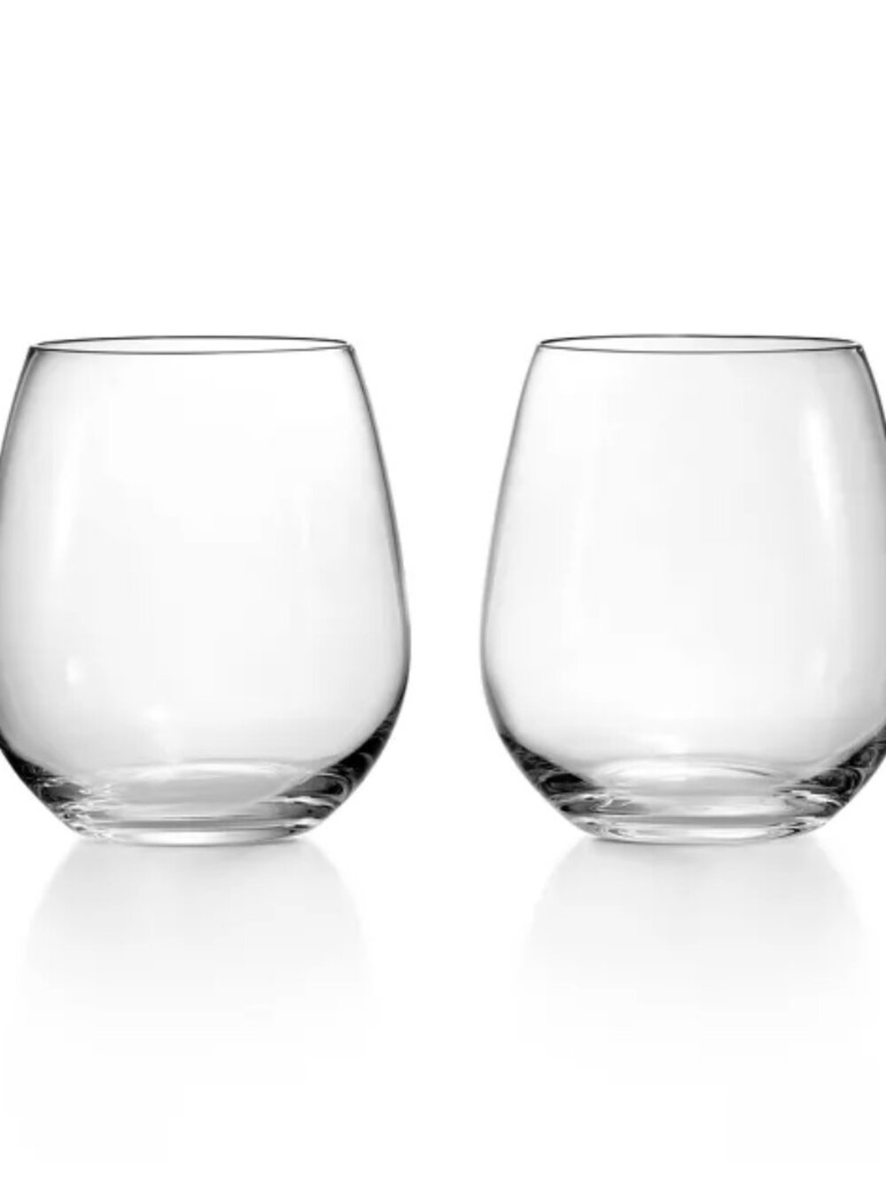 NIB Tiffany & Co. Stemless Red Wine Glasses in Crystal Glass, Set of Two - Picture 3 of 6